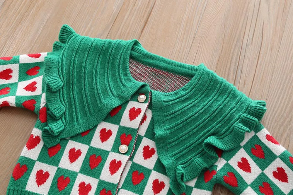 Girls Sweater Cardigan Autumn and Winter Knitted Coat Wholesale Girls Clothes