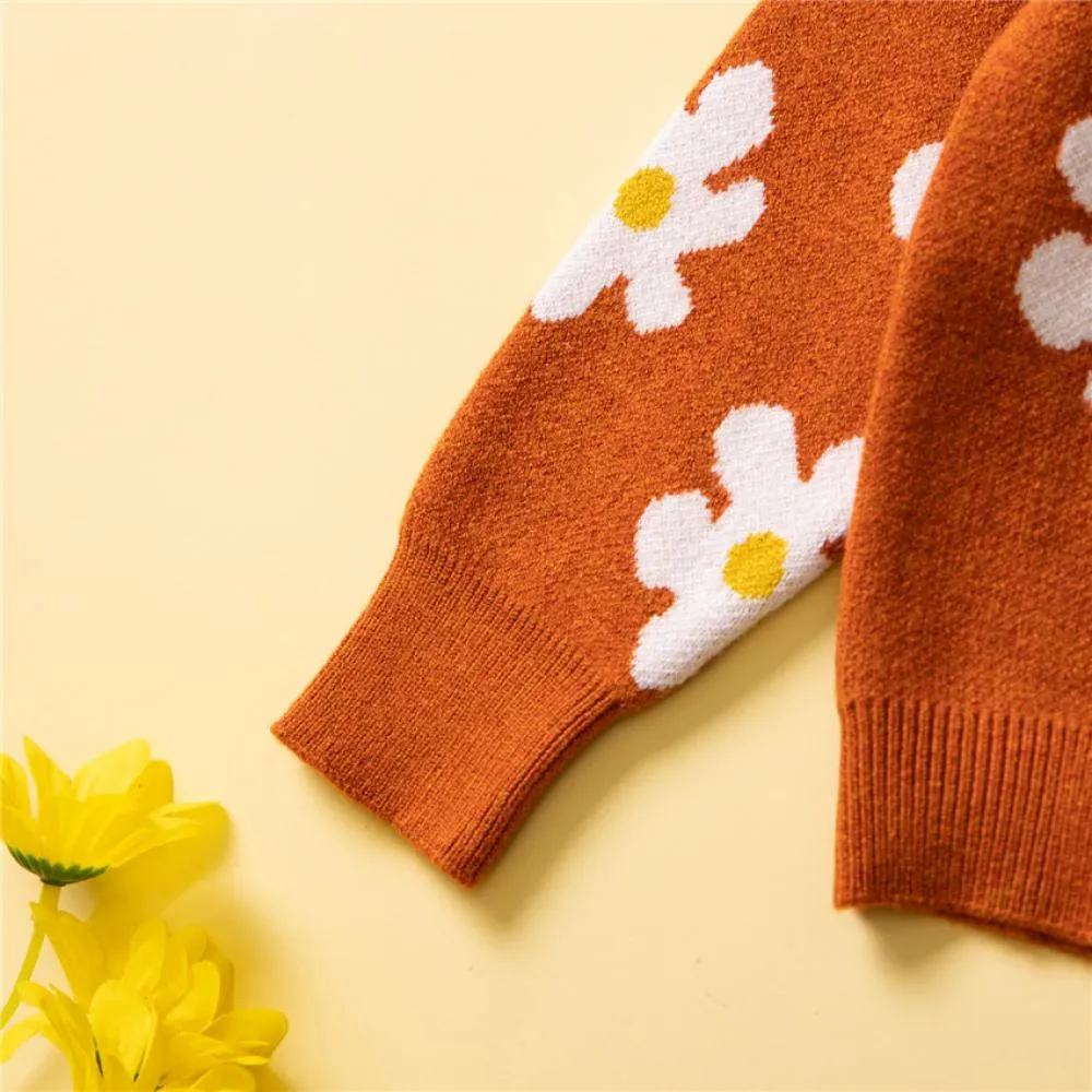 Girls Sweater Coat Autumn and Winter Leopard Print Knitted Cardigan Wholesale Girls Clothes