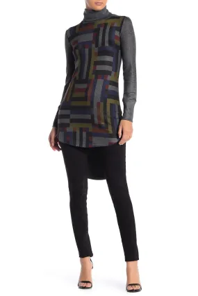 GO COUTURE Turtleneck High/Low Hem Tunic Sweater
