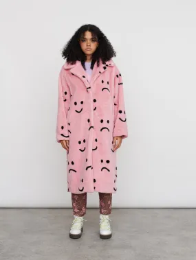 Happy Sad Faux Fur Coat