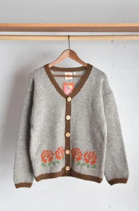 「HAVE A GRATEFUL DAY」knit cardigan -gray-
