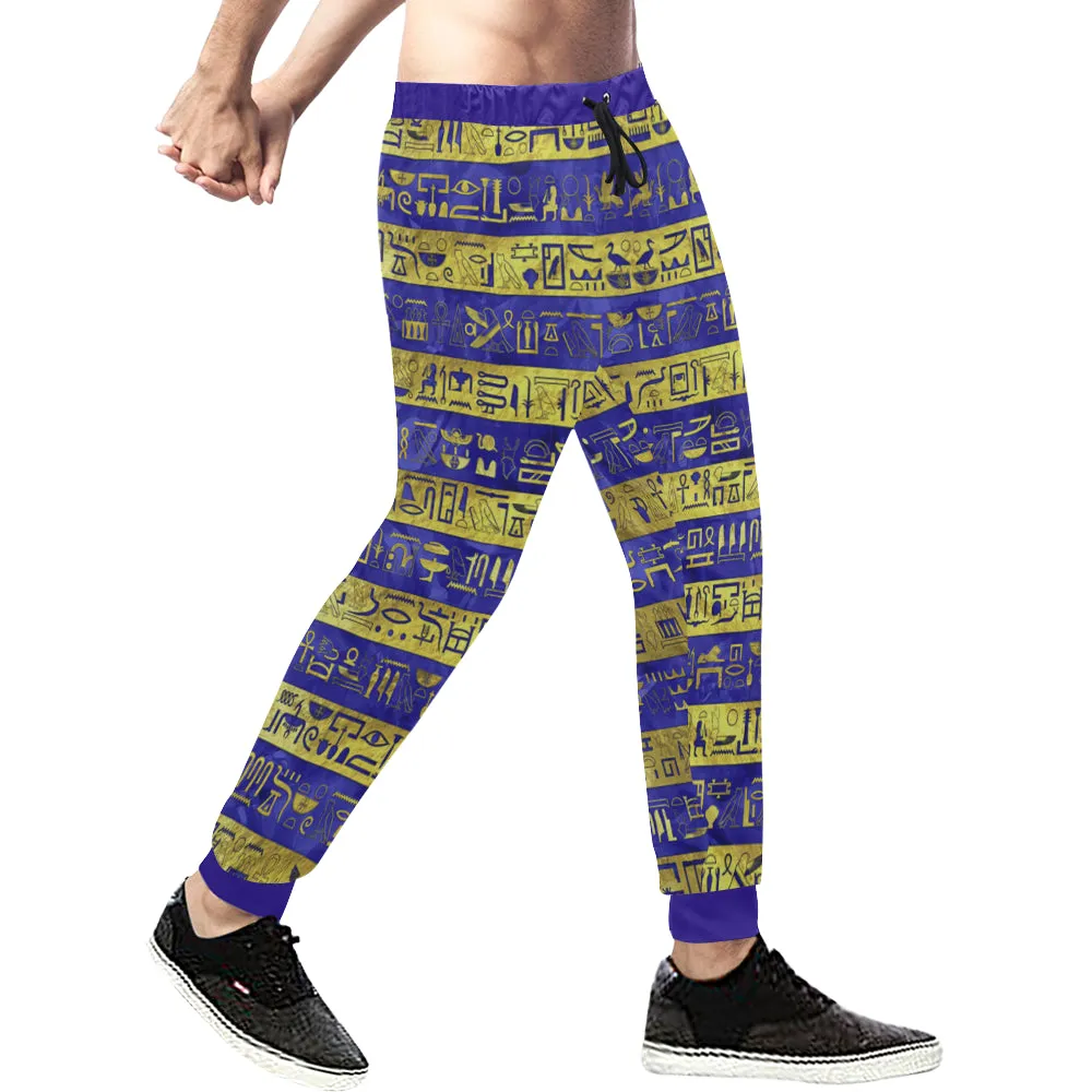 HIEROGLYPH GOLDEN BLUE Men's Sweatpants