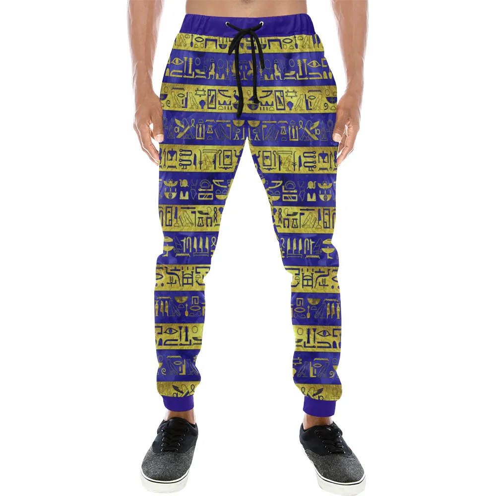 HIEROGLYPH GOLDEN BLUE Men's Sweatpants