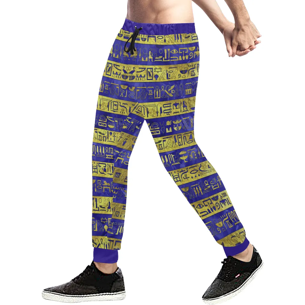 HIEROGLYPH GOLDEN BLUE Men's Sweatpants