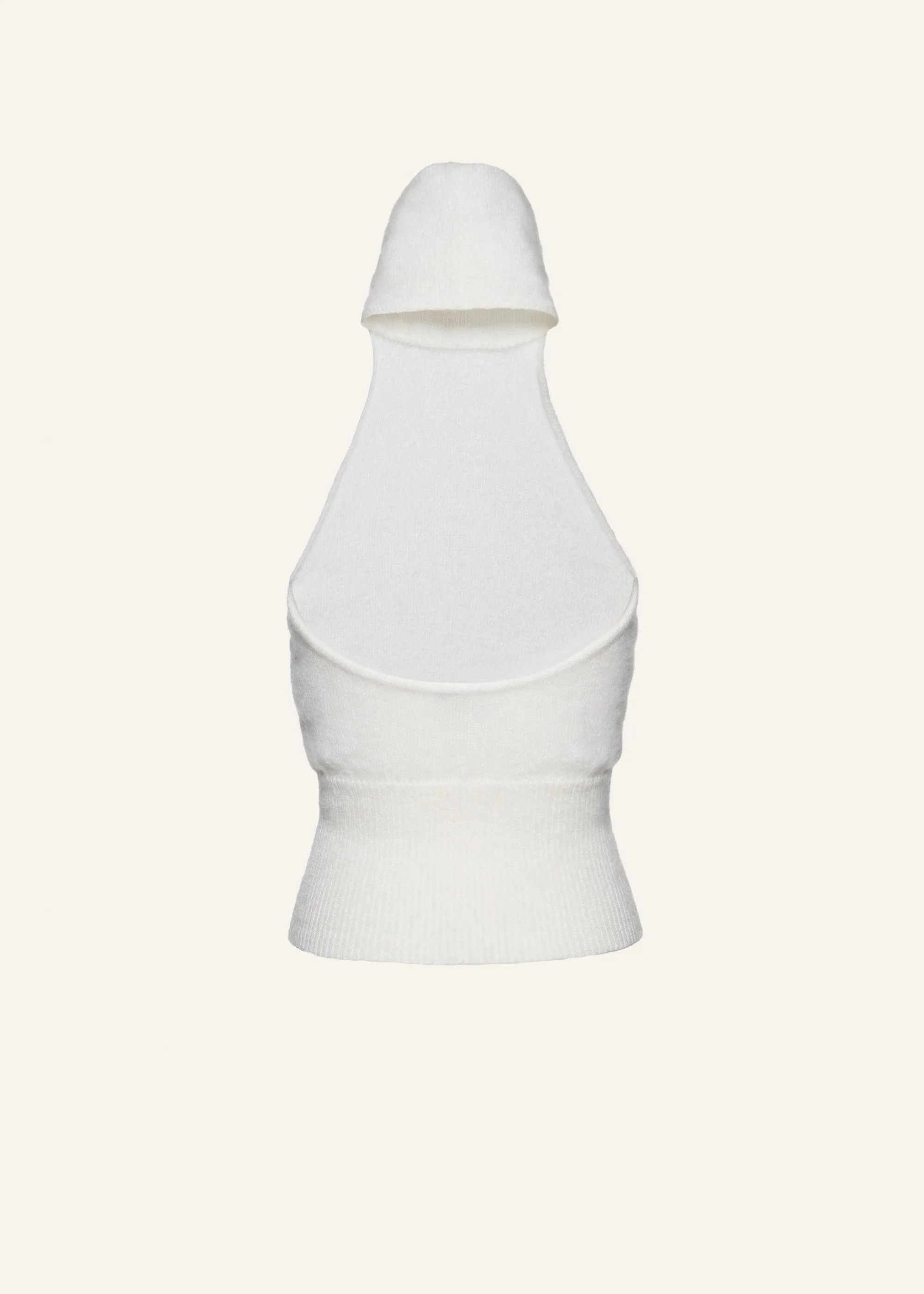 High-neck halter top in white