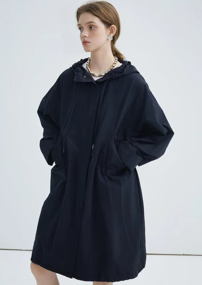 HOODED SLIT LONG TRENCH COAT
