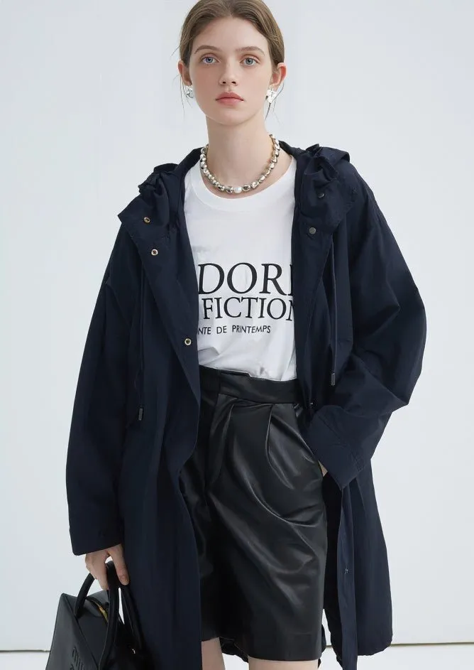 HOODED SLIT LONG TRENCH COAT