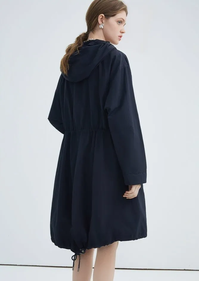HOODED SLIT LONG TRENCH COAT