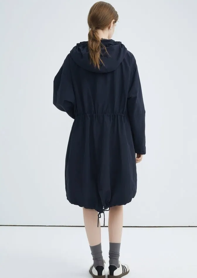 HOODED SLIT LONG TRENCH COAT