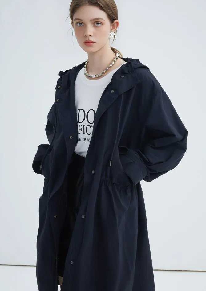 HOODED SLIT LONG TRENCH COAT