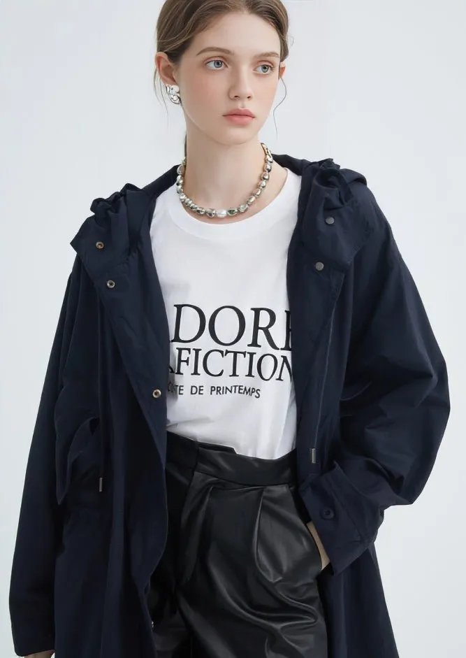 HOODED SLIT LONG TRENCH COAT