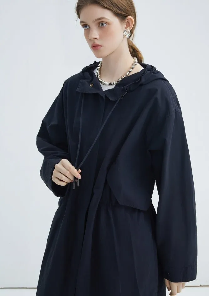 HOODED SLIT LONG TRENCH COAT