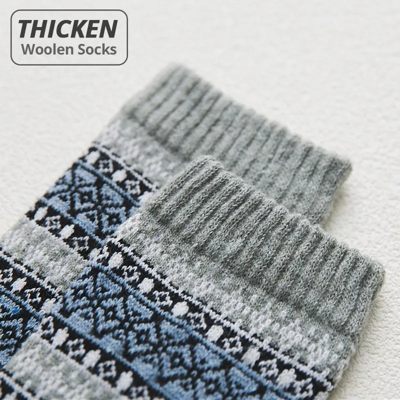HSS Brand Thicken Wool Socks 5 Pairs / Lot Men's Winter Socks Casual Calcetines Hombre Sock Business US size(6.5-12)
