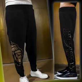 ^HUSTLE GANG^ (BLACK-GOLD) *COLLEGIATE* KNIT SWEATPANTS