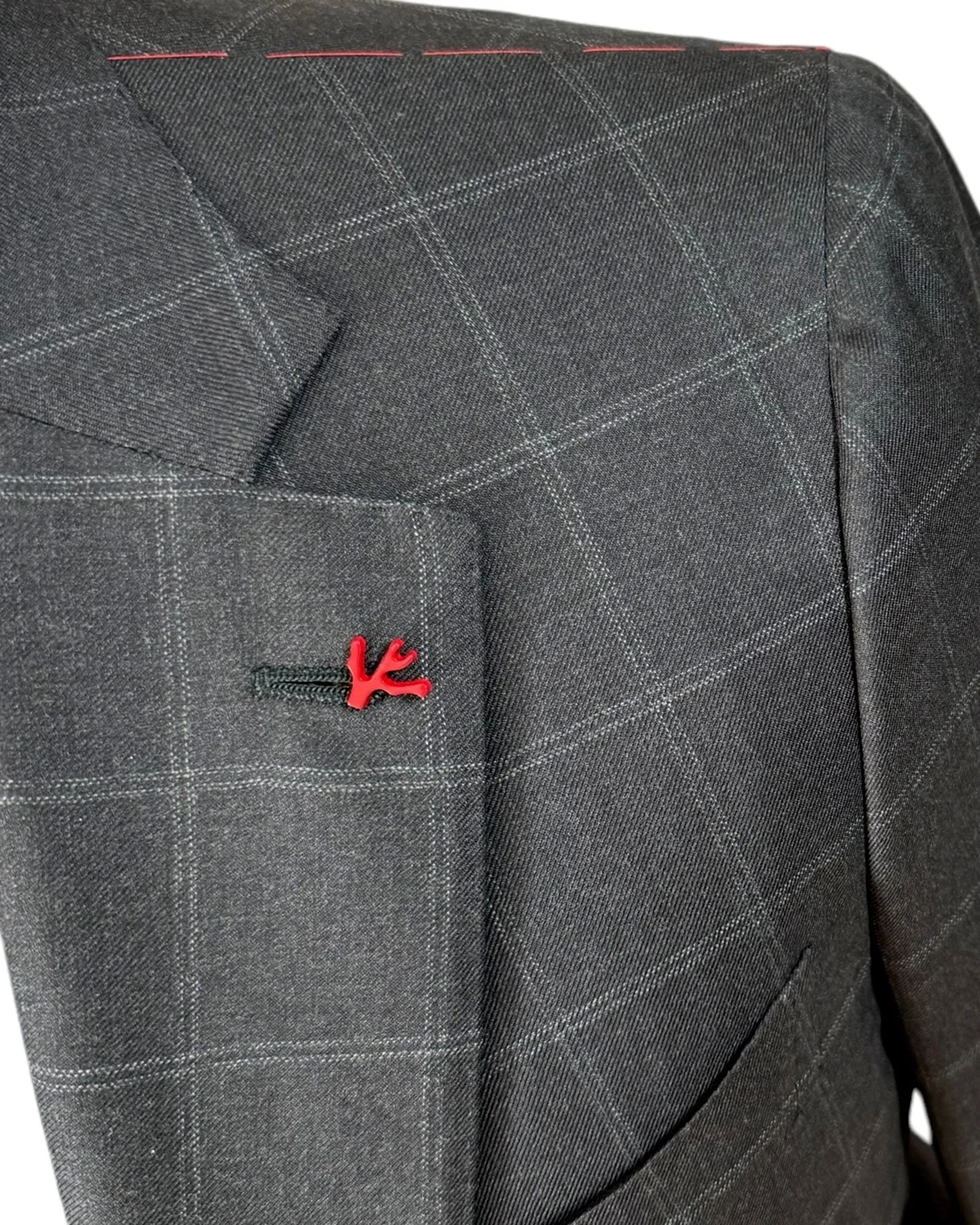 Isaia Suit Dark Gray Windowpane EU 52/ US 42 SALE