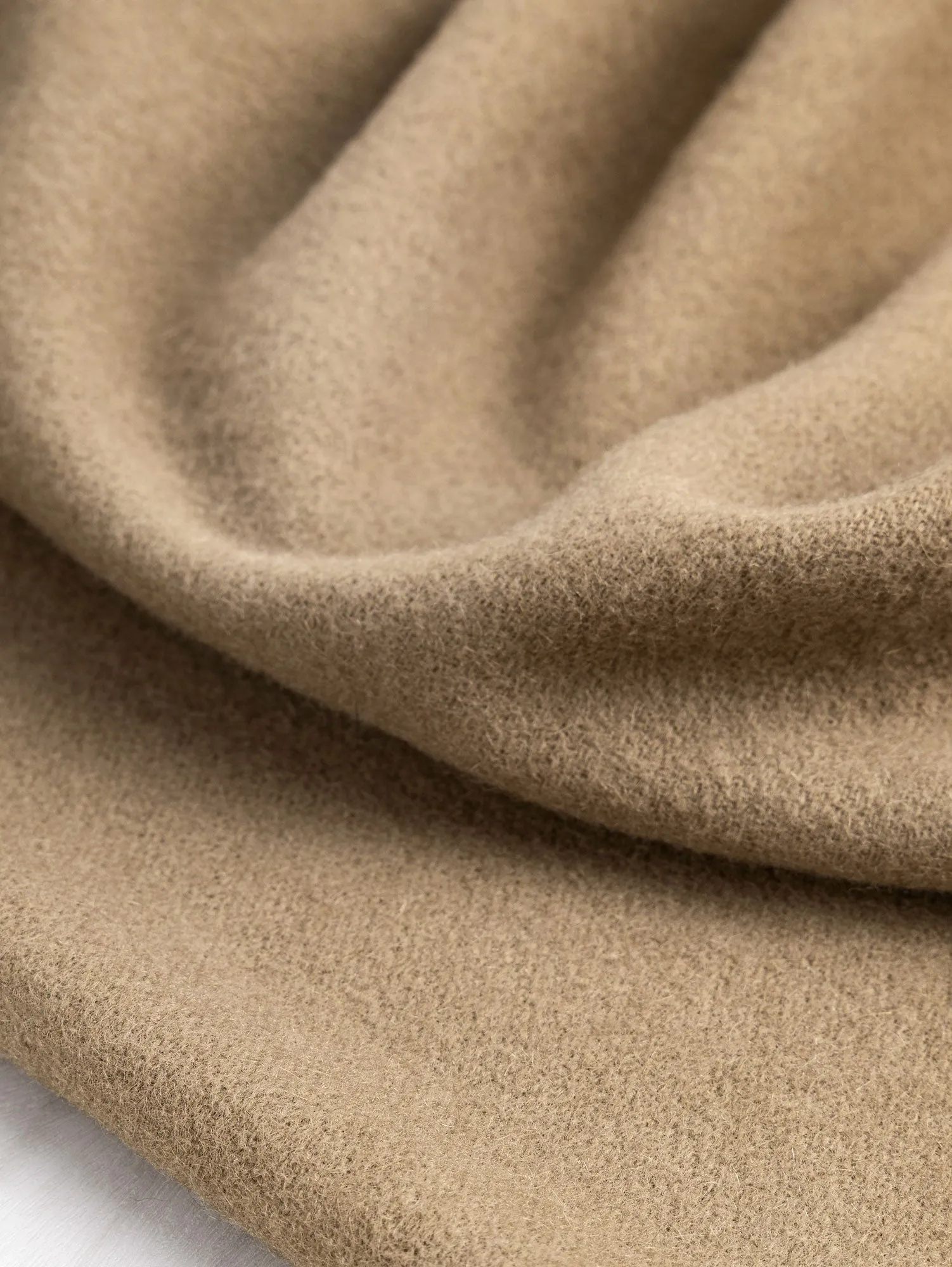 Italian Wool Cashmere Blend Coating Deadstock - Camel - Swatch