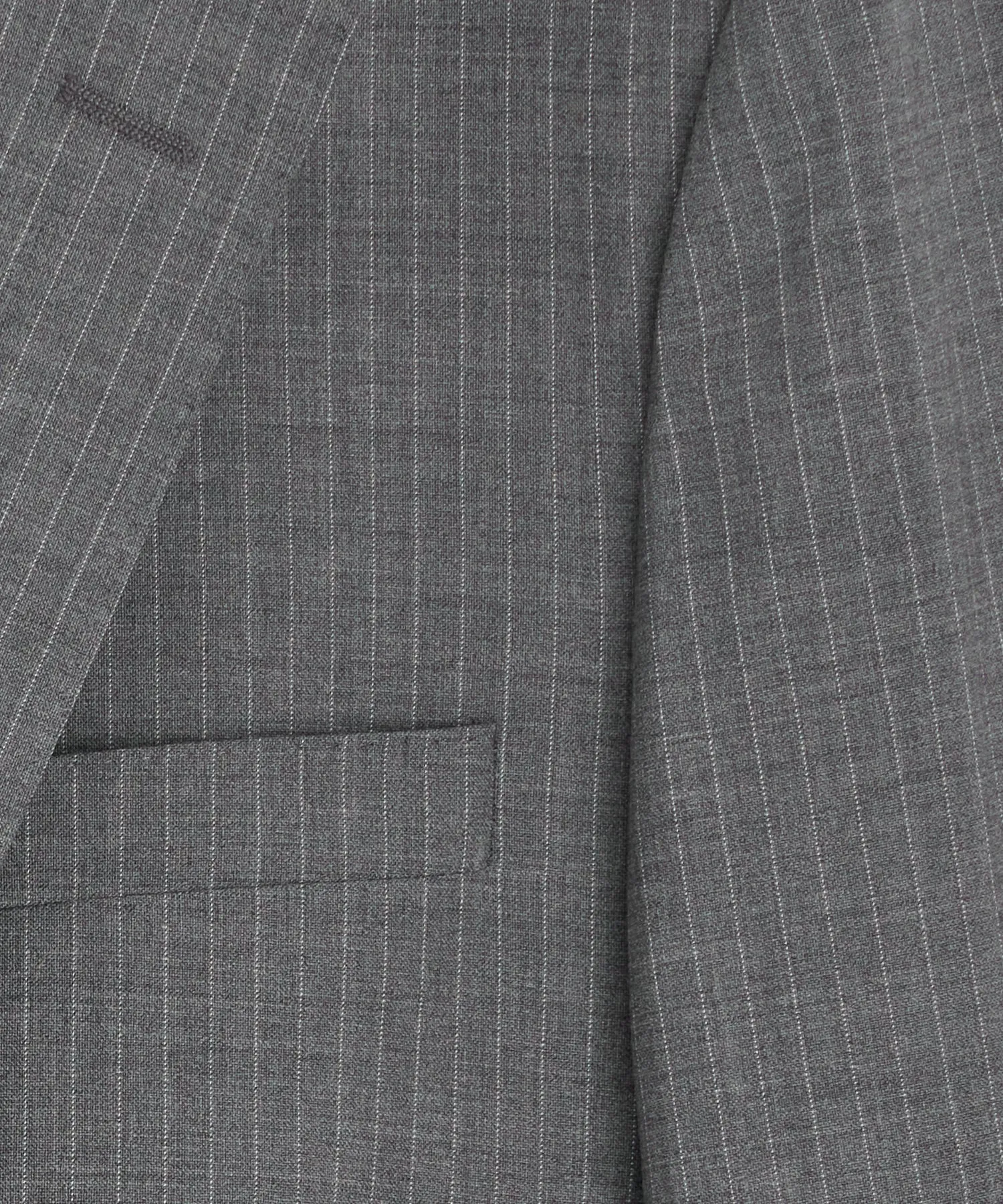 Italian Wool Sutton Jacket in Grey Pinstripe