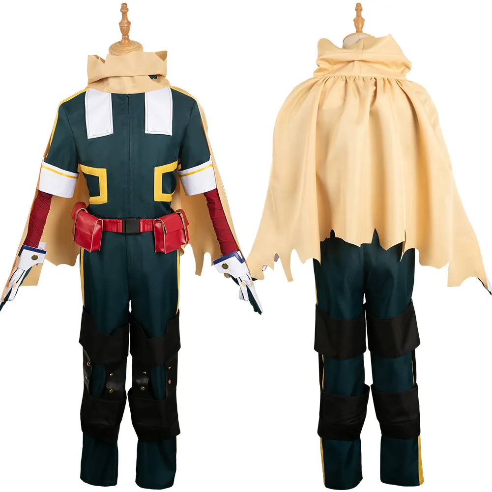 Izuku Midoriya Adult Green Outfit Combat Suit Party Carnival Halloween Cosplay Costume