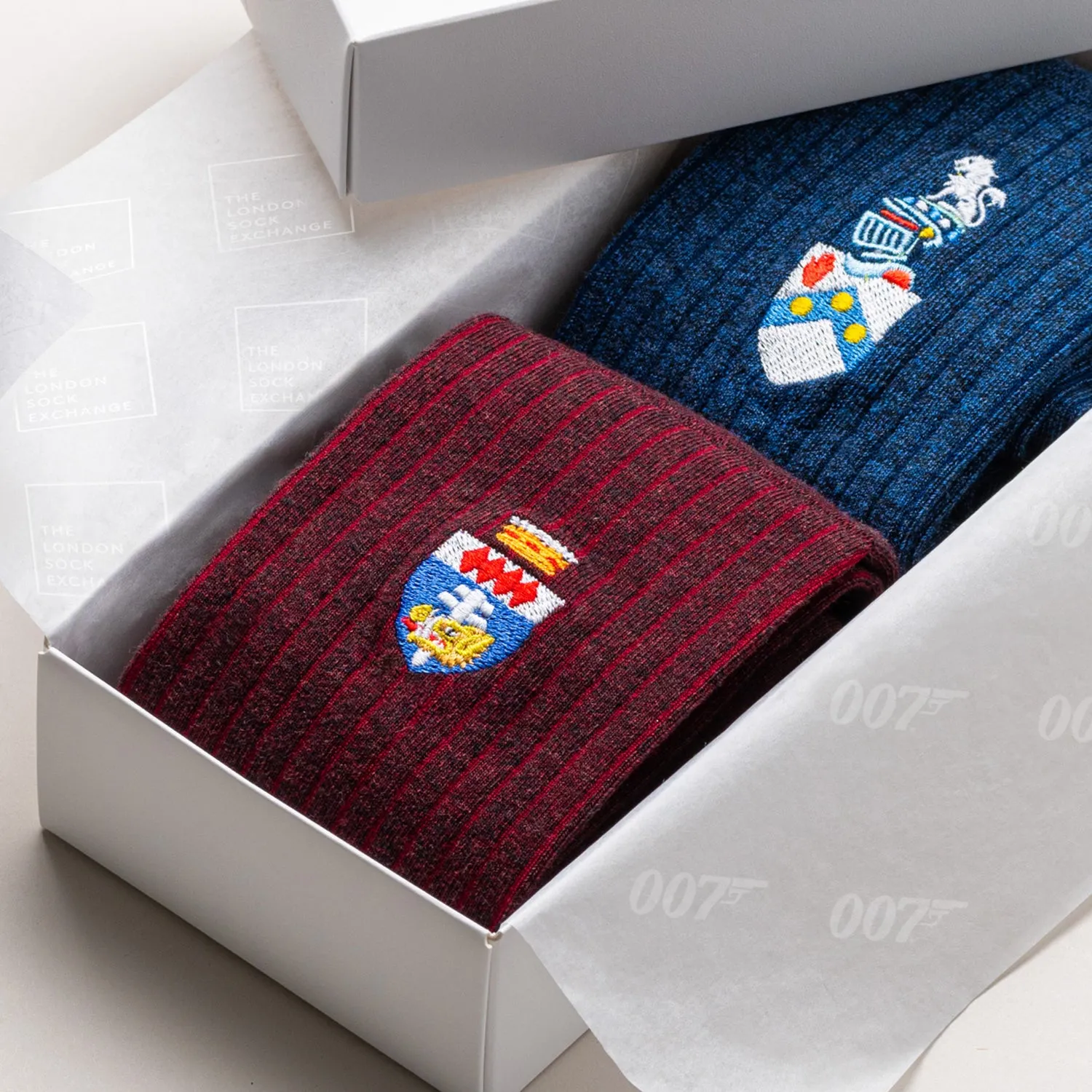 James Bond Two Sock Giftbox - Heraldry Edition - By The London Sock Exchange
