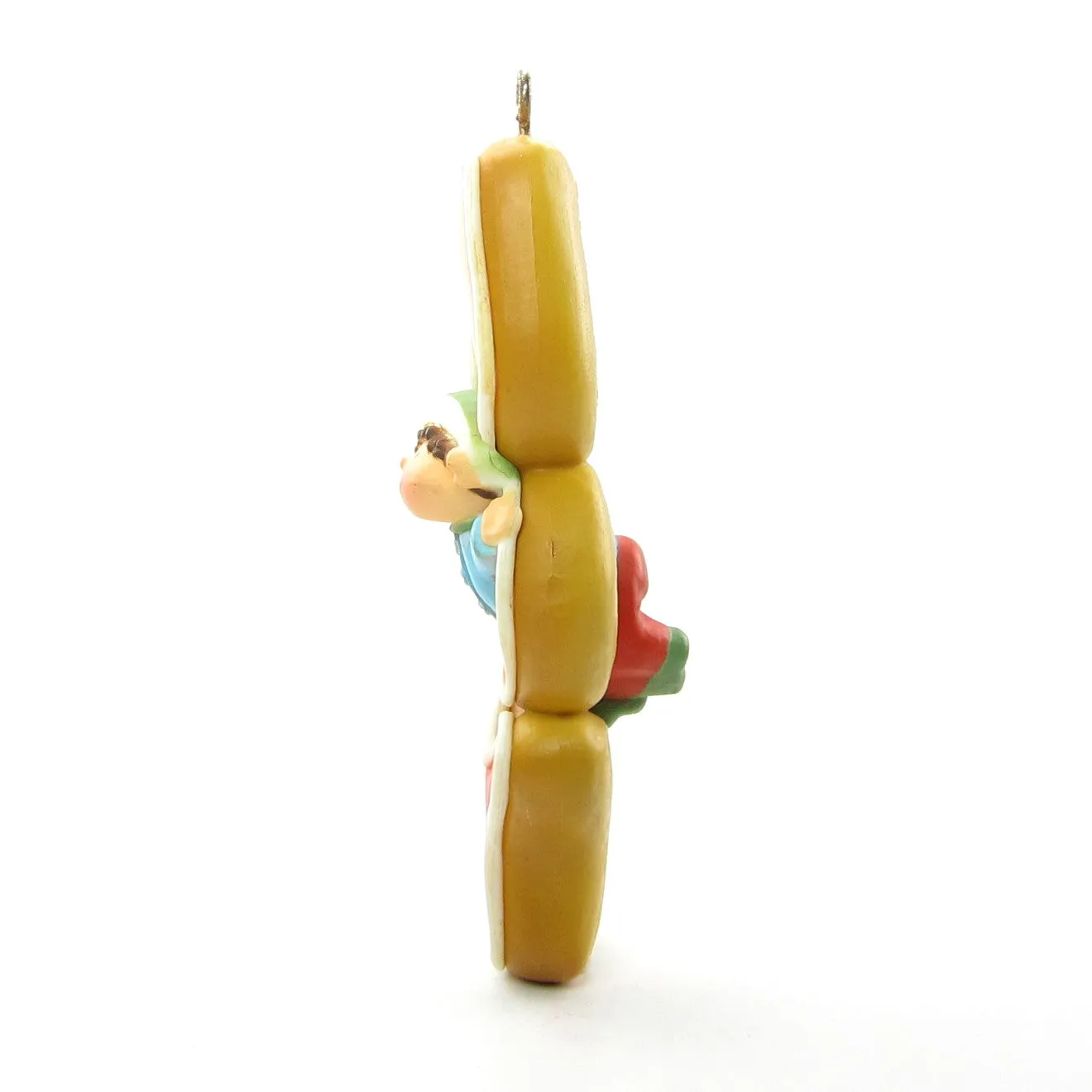 Joy Donut Ornament with Elf Vintage 1978 Hallmark Cards
