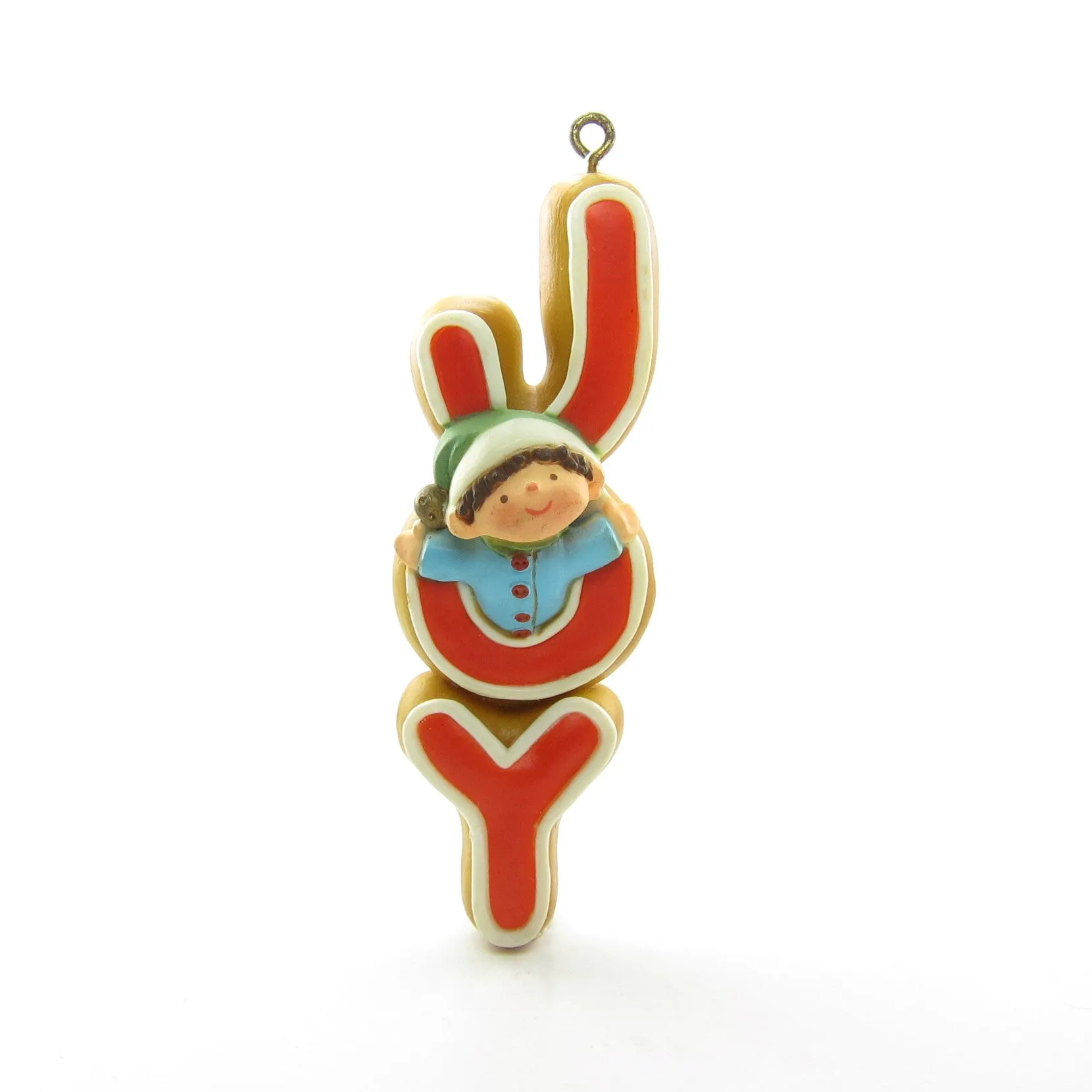 Joy Donut Ornament with Elf Vintage 1978 Hallmark Cards