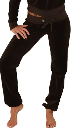 Juicy Couture Straight Leg Skinny Velour Pants Granola