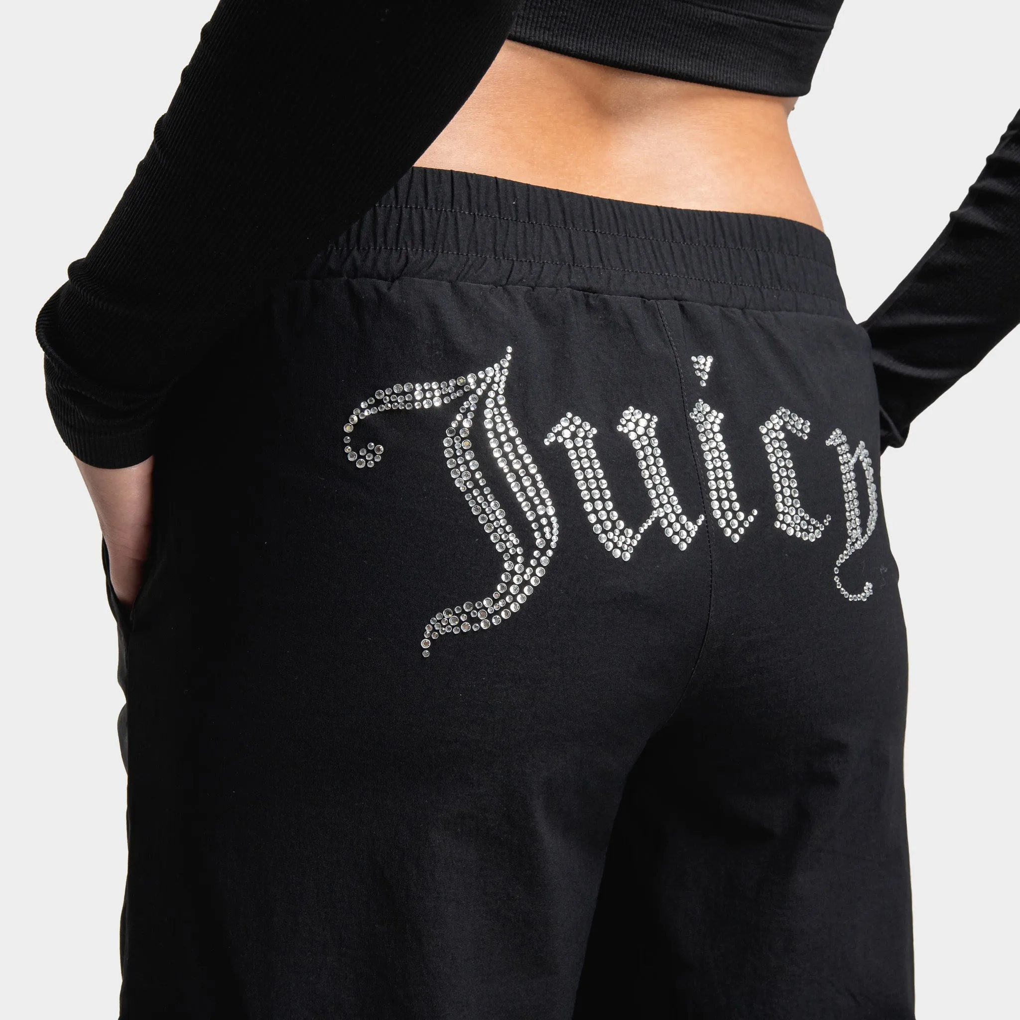 Juicy Couture Women's Wide Leg Cargo Utility Pants / Black