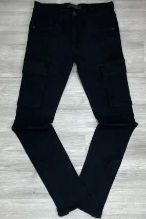 KDNK - stacked cargo pants (black)