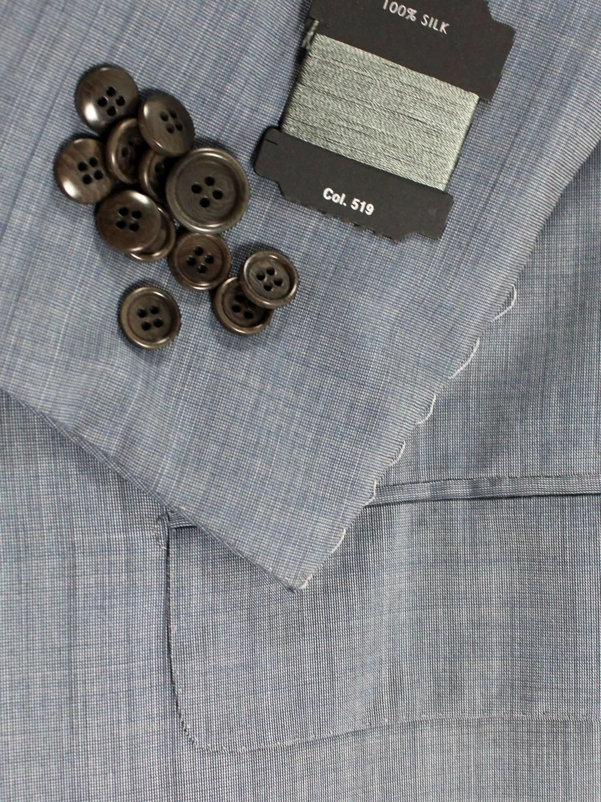 Kiton Suit Gray Blue 14 Micron Wool Sartorial EUR 48/ US 38 R SALE