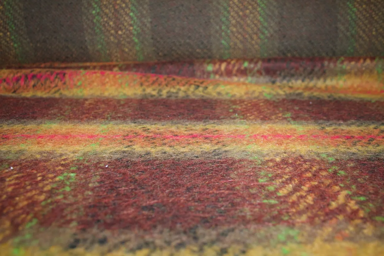 K@rl L@gerfeld Bold Plaid Mohair Coating - Rust Tones/Pink/Green
