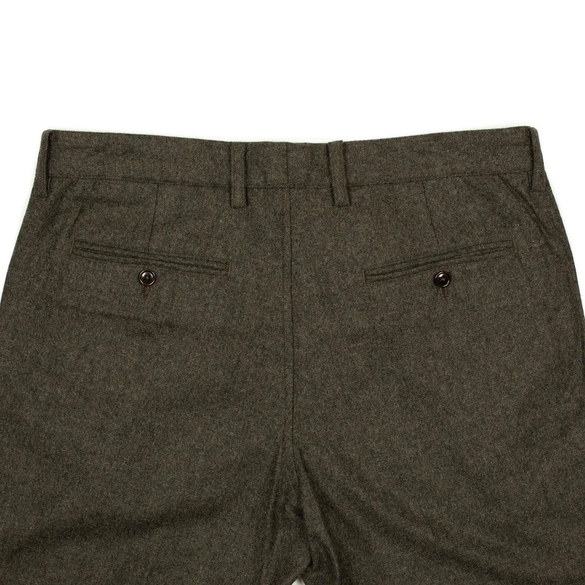 L-pocket pants in brown washable wool mix