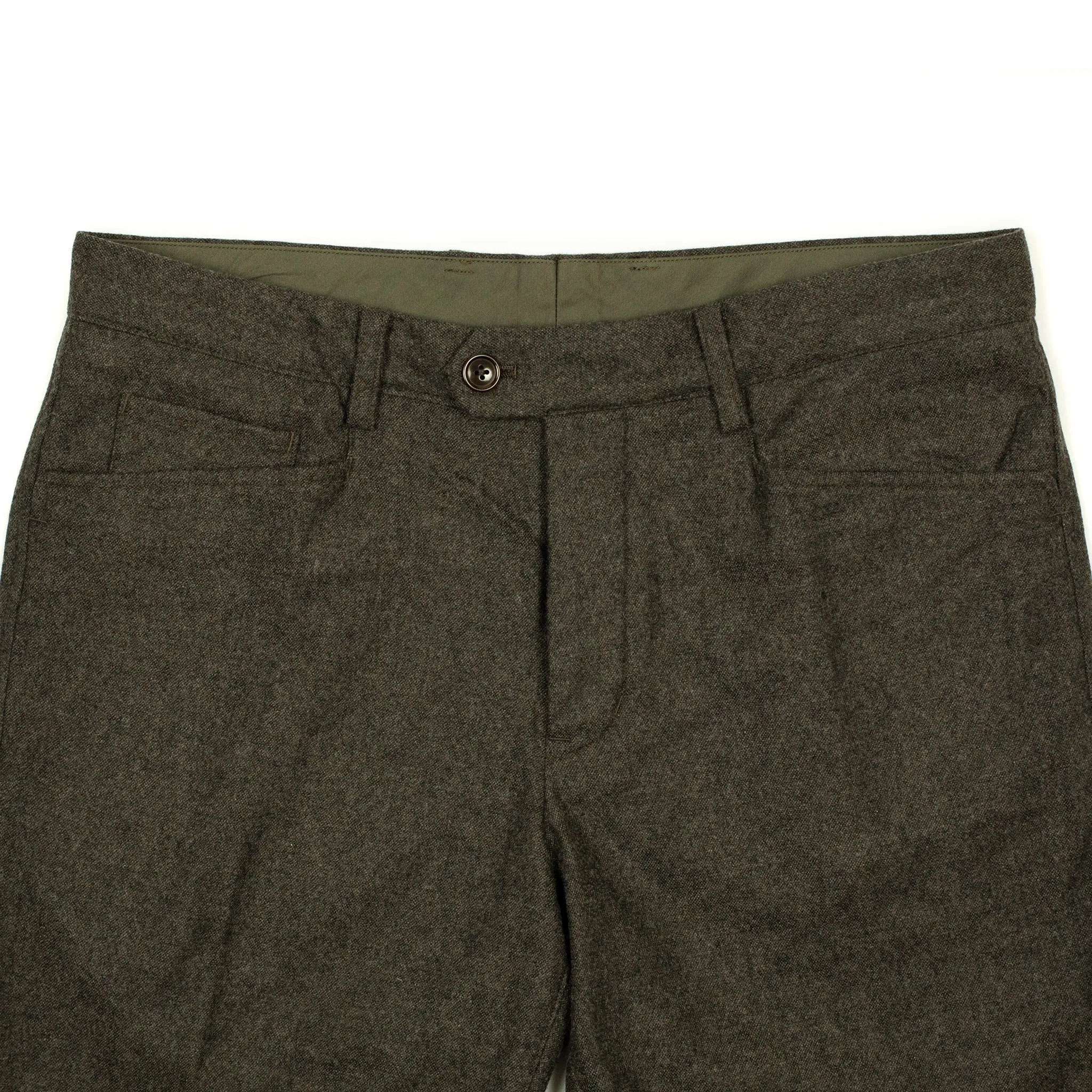 L-pocket pants in brown washable wool mix