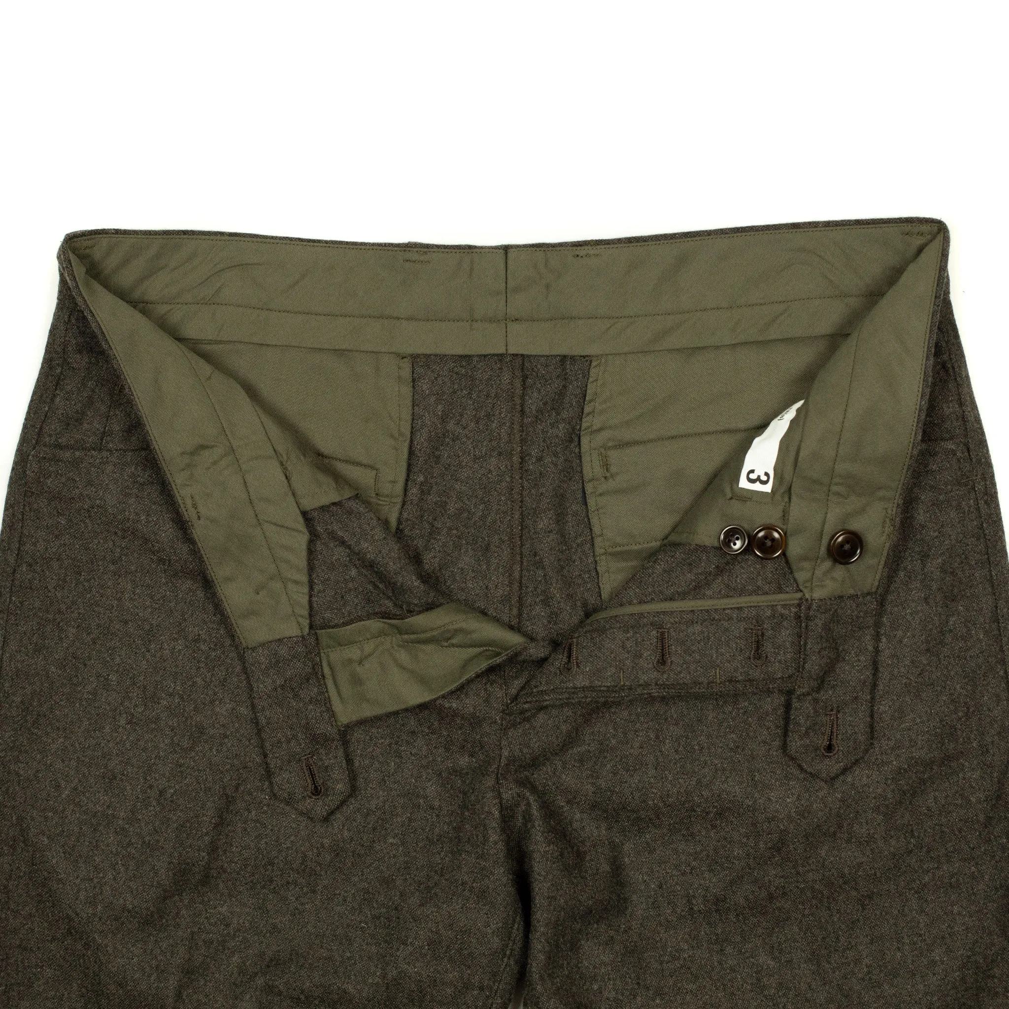 L-pocket pants in brown washable wool mix
