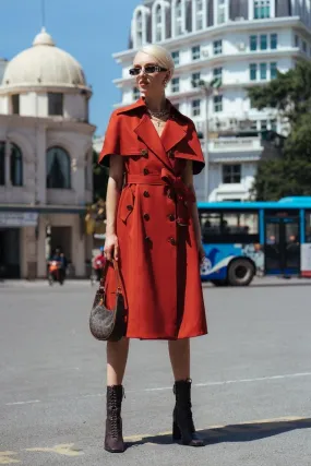 Laly Della Burnt Orange Trenchcoat