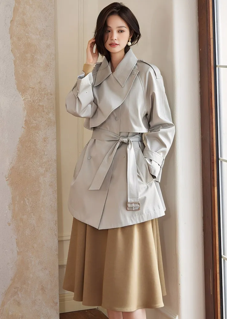 LAPEL TIGHT MIDI TRENCH COAT