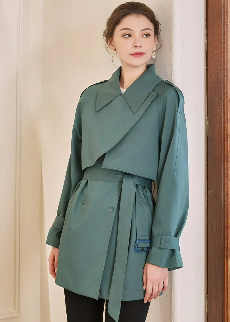 LAPEL TIGHT MIDI TRENCH COAT