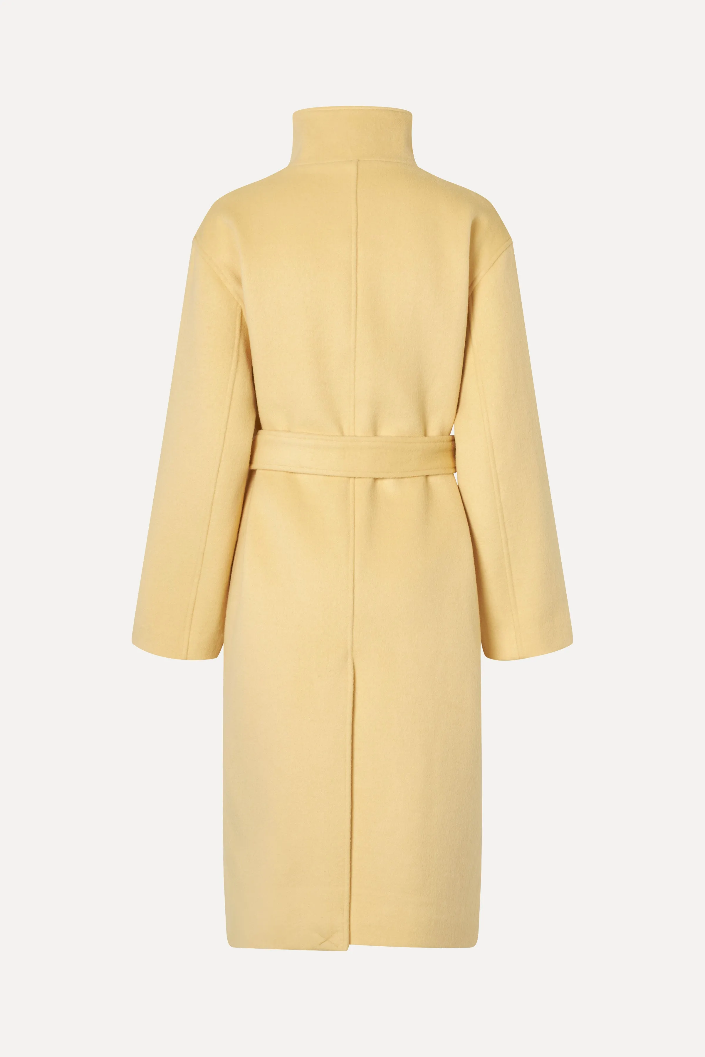 Long Sleeve High Collar Coat - Butter Milk