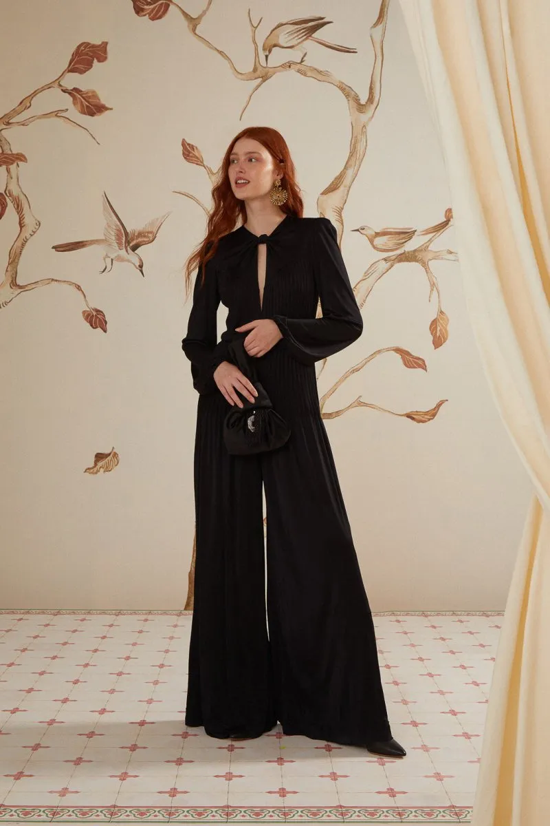 Long Sleeve Knot Jumpsuit
