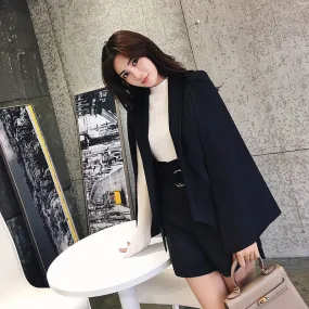 LovelyRLovely Temperament Cape Blazer Shorts Two-piece Suit