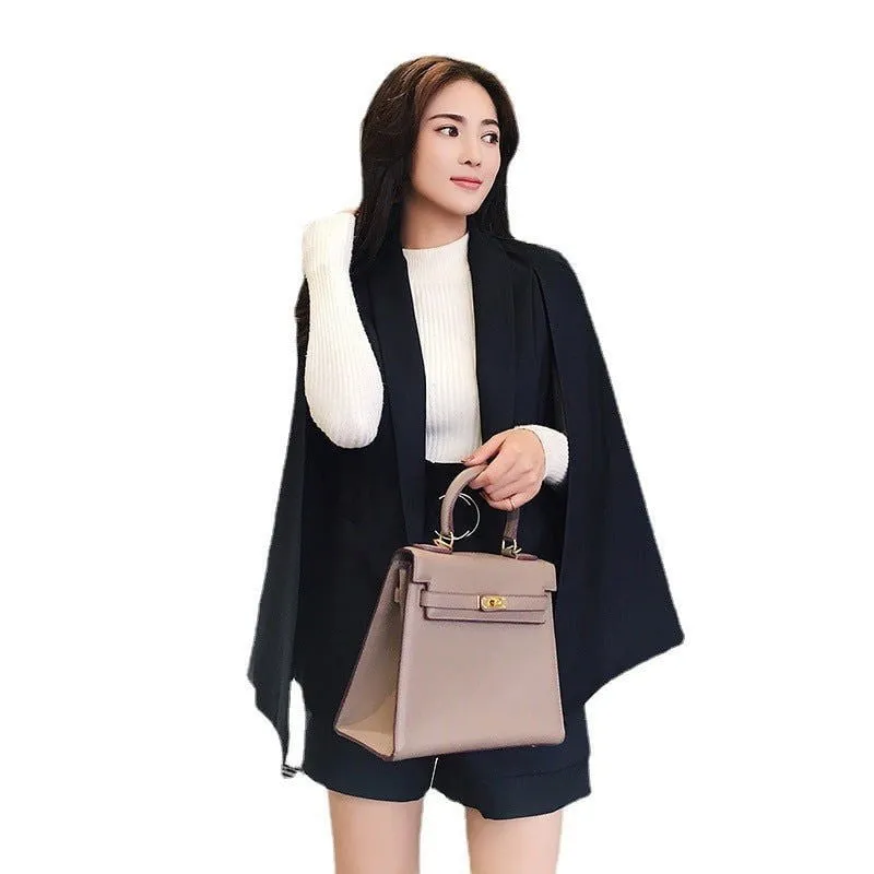 LovelyRLovely Temperament Cape Blazer Shorts Two-piece Suit