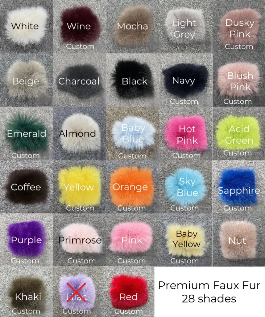 Madrid Straight Row Collar Faux Fur Coat