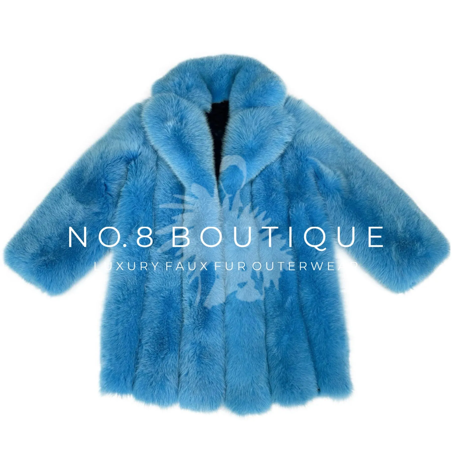 Madrid Straight Row Collar Faux Fur Coat