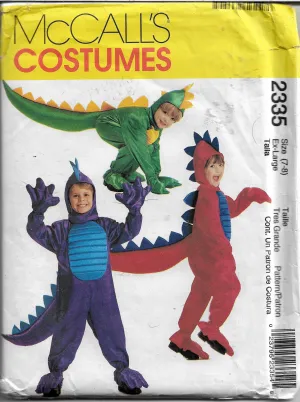 McCalls 2335 Halloween Costume Pattern Children Dragon Boys Girls
