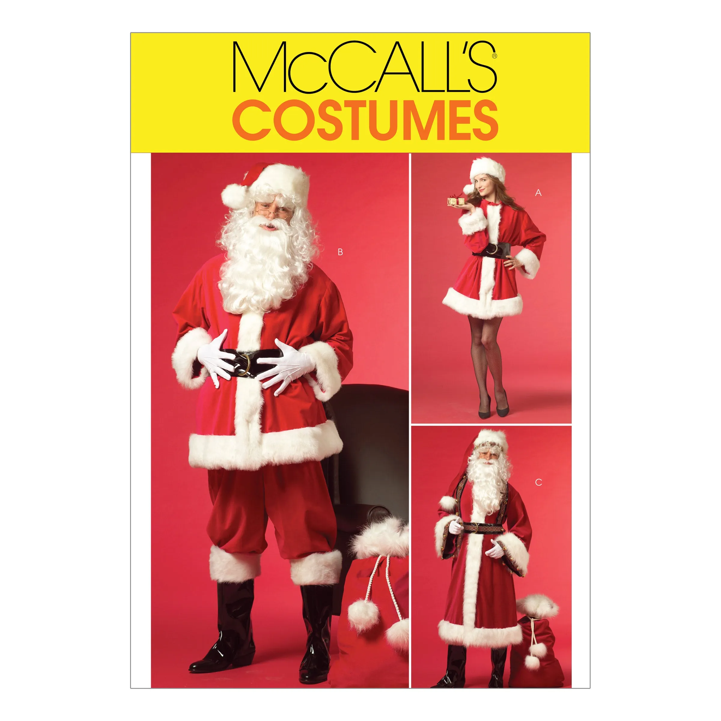 McCall's 5550 Misses'/Men's Santa Costumes and Bag Pattern