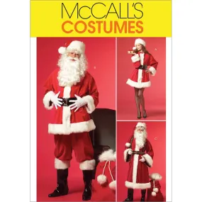 McCall's Pattern M5550 Misses' / Men's Santa Costumes and Bag