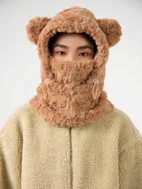 MDOG Balaclava Fleece Ski Mask Fur Bear for Women