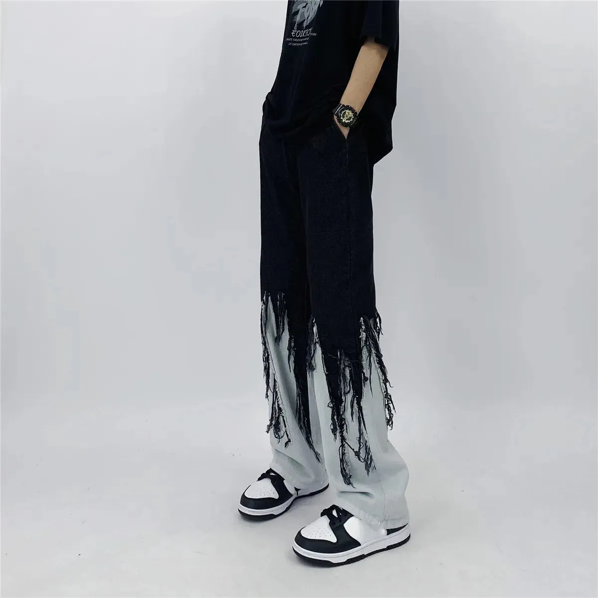 Men's Fashionable Hippie Darkwear Jeans