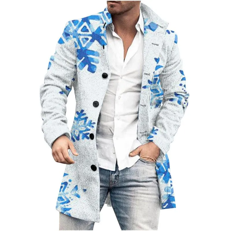 Men's Mid-Length Plaid Print Casual Coat 30479050L
