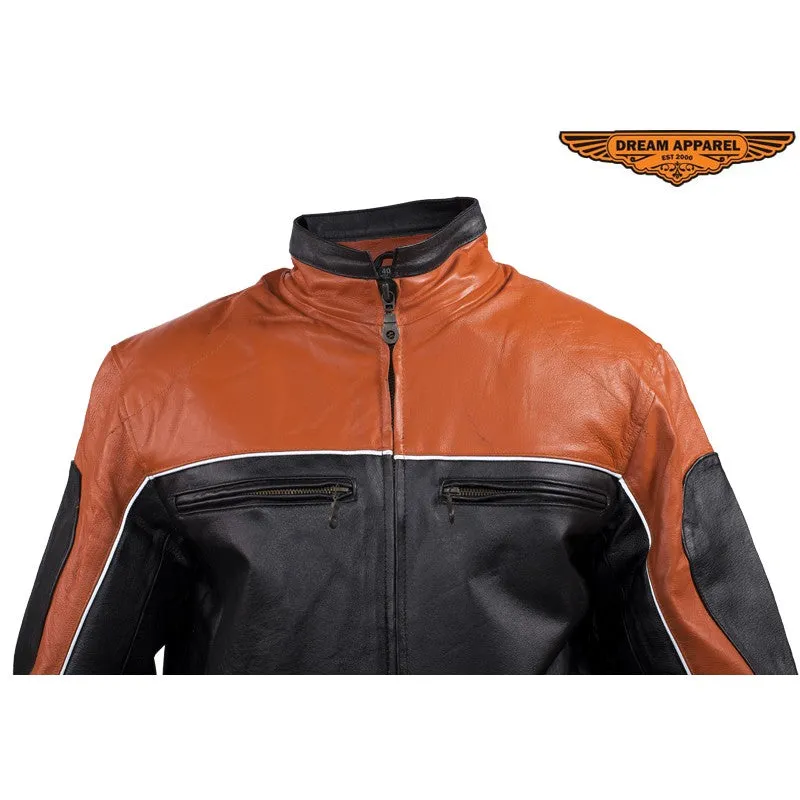 Mens Orange Racer Jacket