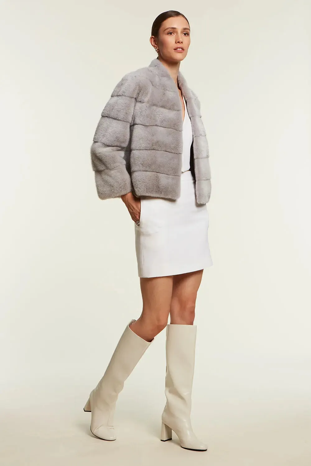 Mink jacket grey